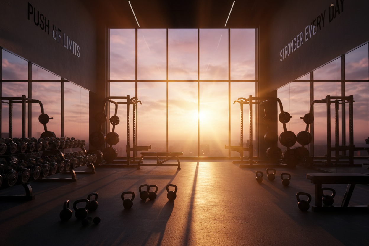 gym sunset 